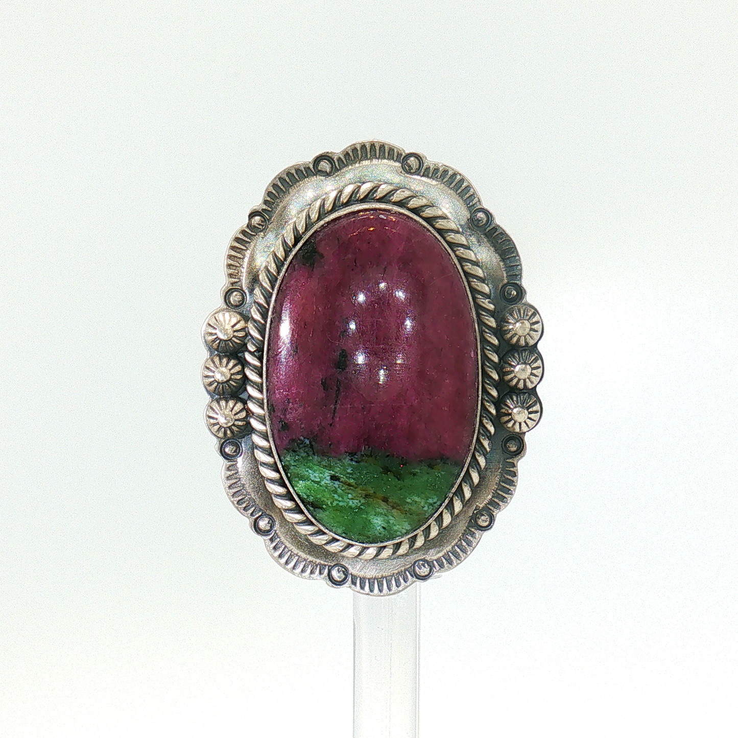 Ruby Zoisite Adjustable Ring