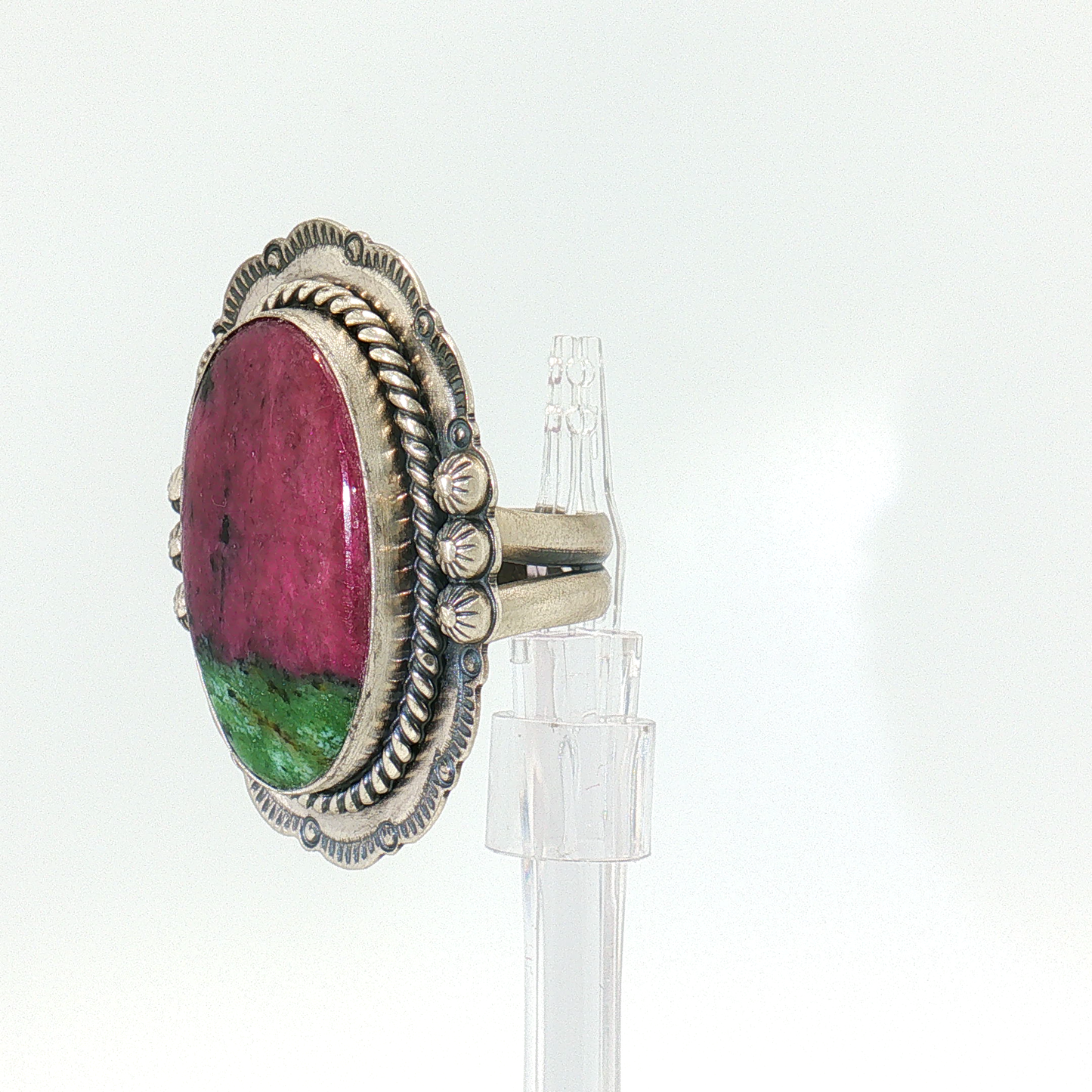 Ruby Zoisite Adjustable Ring