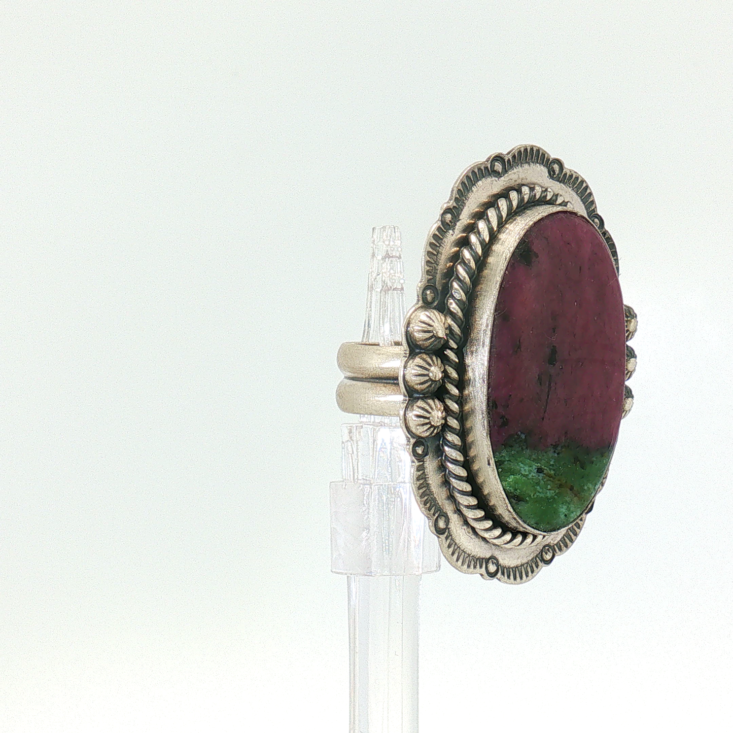 Ruby Zoisite Adjustable Ring