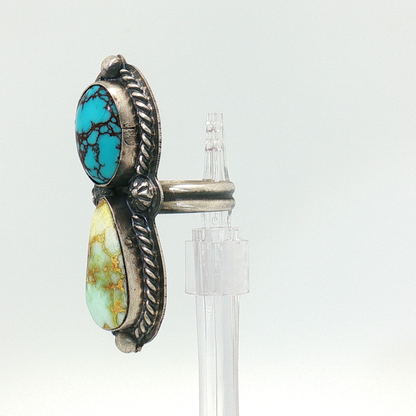 Delbert Sacatero Palomino and Prince Turquoise Ring- Adjustable