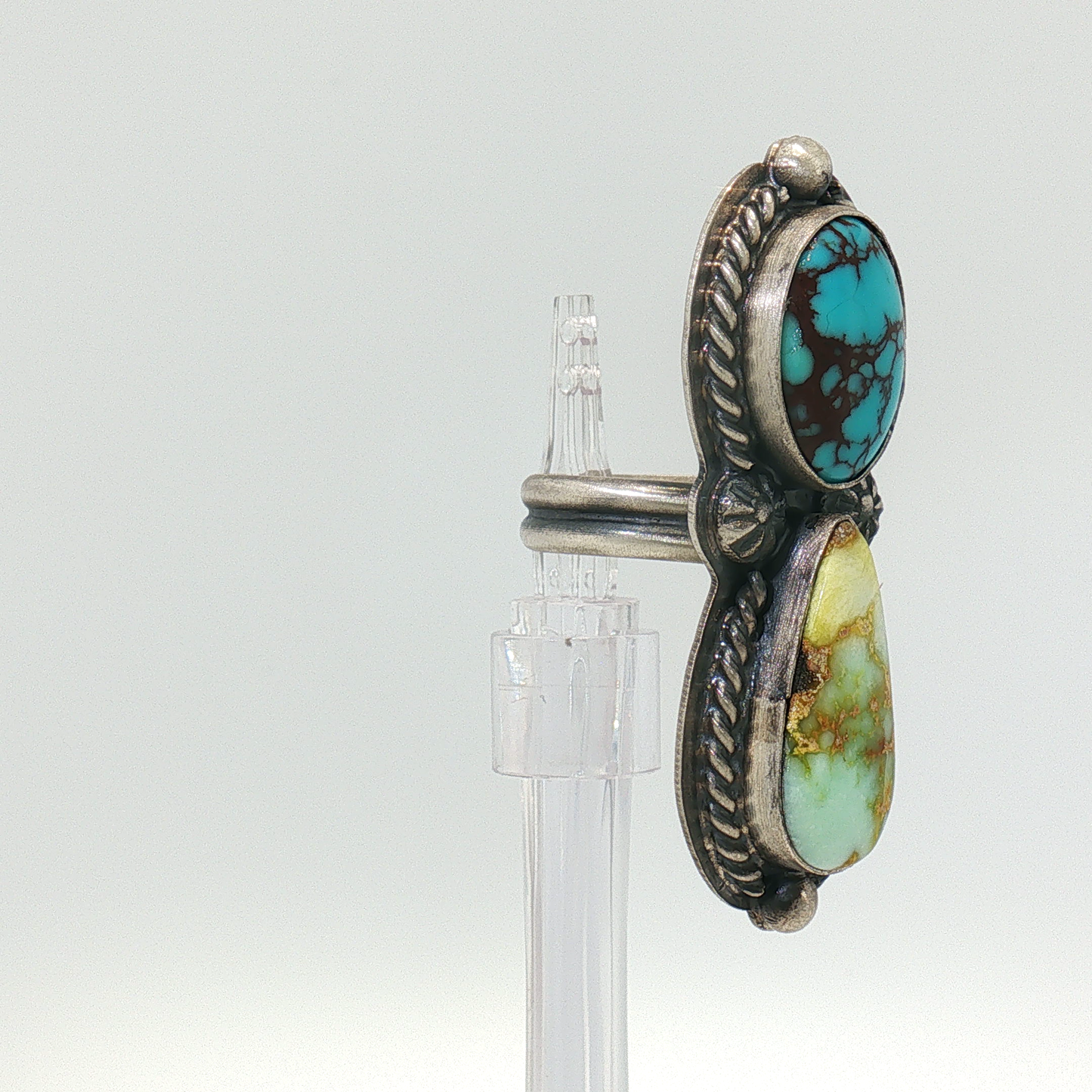 Delbert Sacatero Palomino and Prince Turquoise Ring- Adjustable