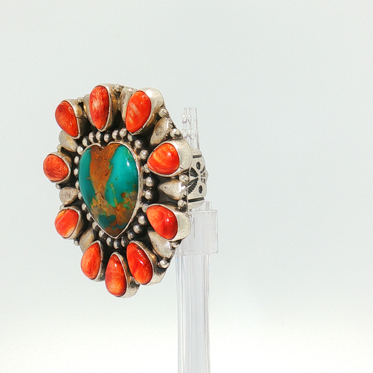 G James Royston & Red Spiny Heart Ring