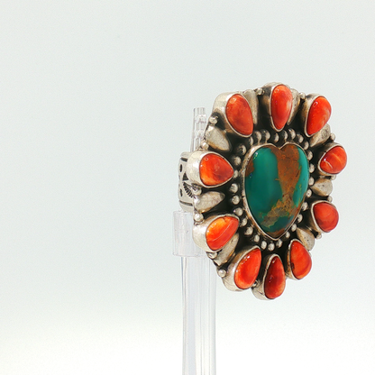 G James Royston & Red Spiny Heart Ring