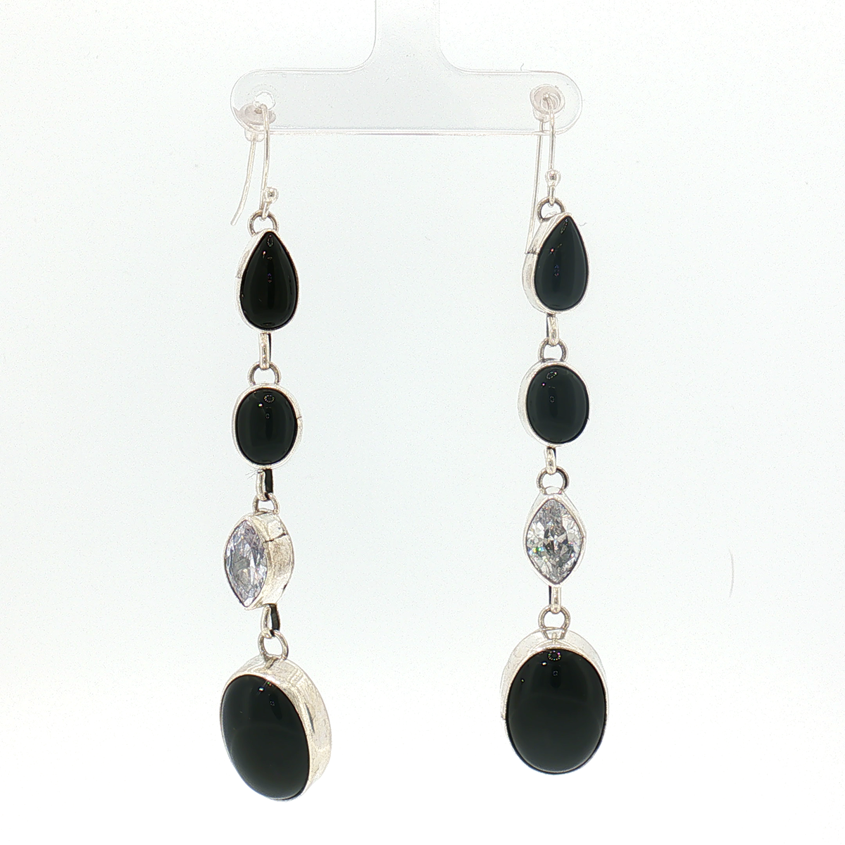 Rena Shelly Onyx & CZ Earrings