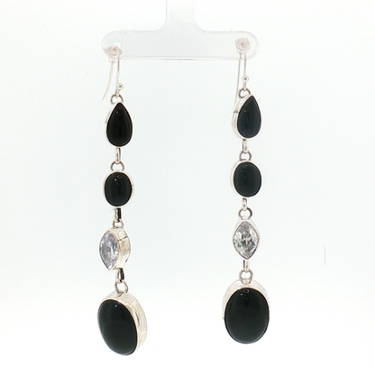 Rena Shelly Onyx & CZ Earrings