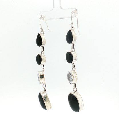 Rena Shelly Onyx & CZ Earrings