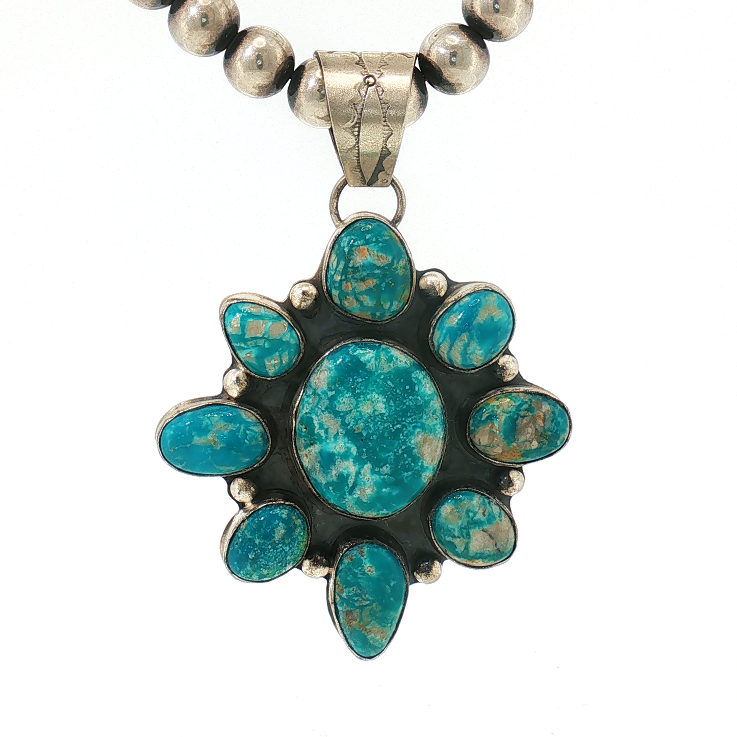 Lyle Piaso Fox Turquoise Cluster Pendant
