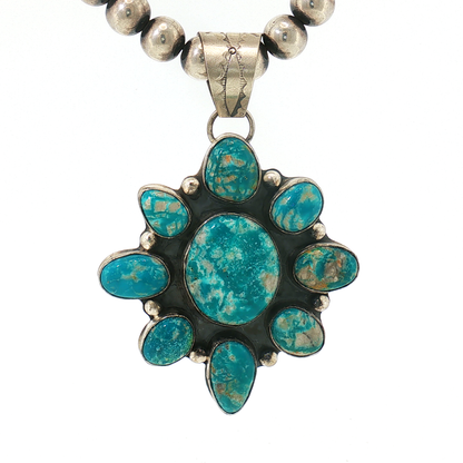 Lyle Piaso Fox Turquoise Cluster Pendant