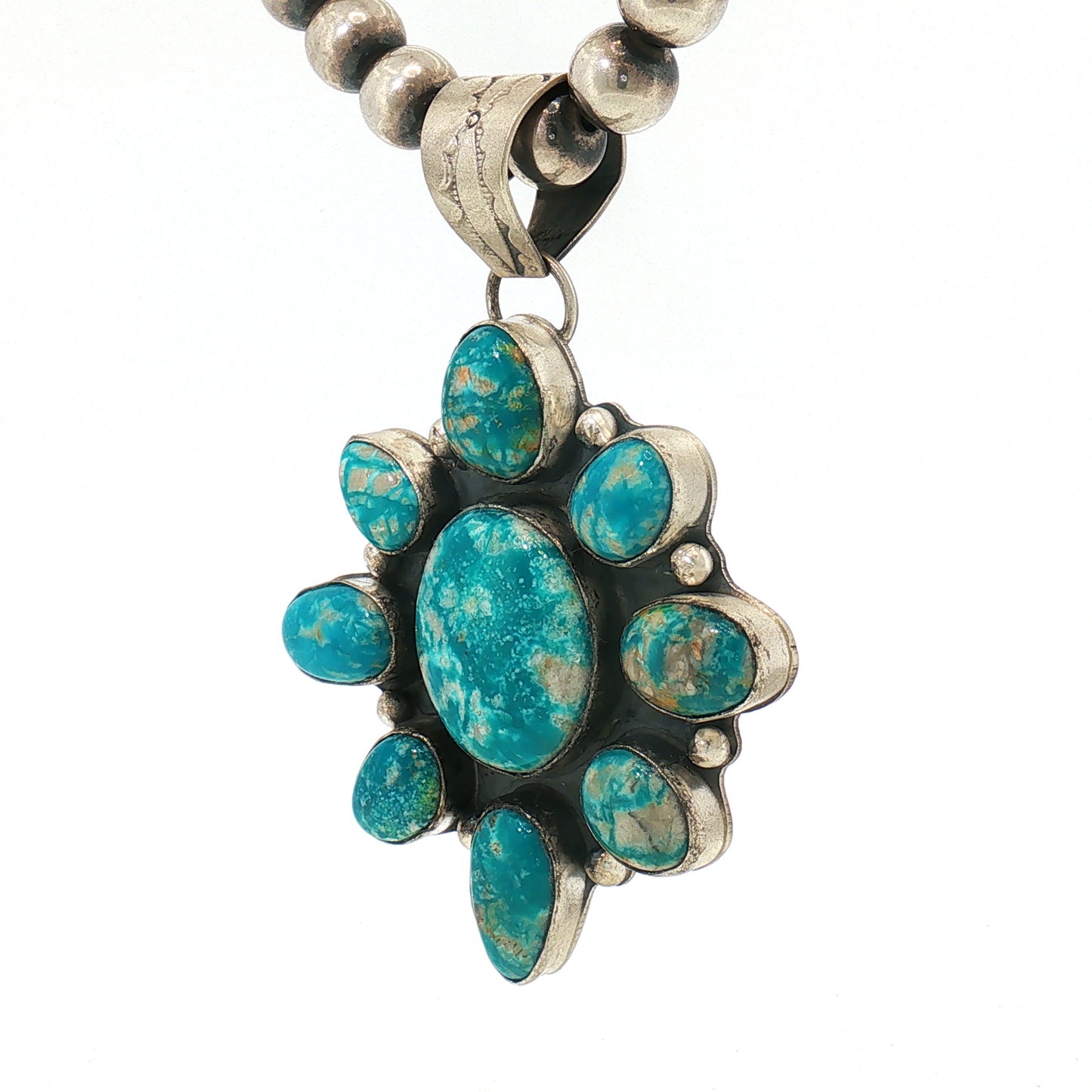 Lyle Piaso Fox Turquoise Cluster Pendant