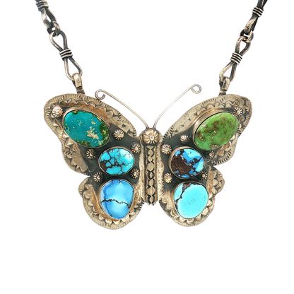 Jeff Largo Turquoise Butterfly Necklace