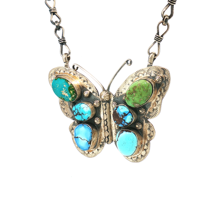 Jeff Largo Turquoise Butterfly Necklace