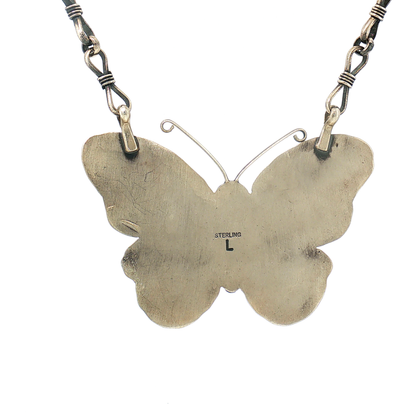 Jeff Largo Turquoise Butterfly Necklace