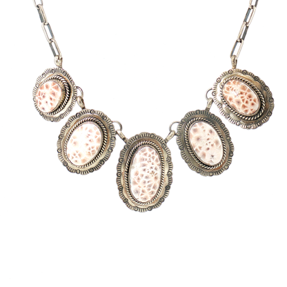 Jeff Largo Pink Natrolite Statement Necklace