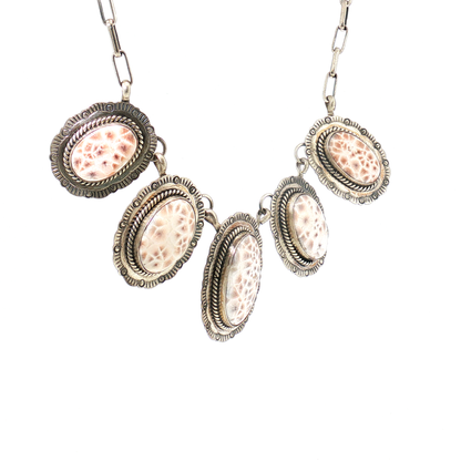 Jeff Largo Pink Natrolite Statement Necklace
