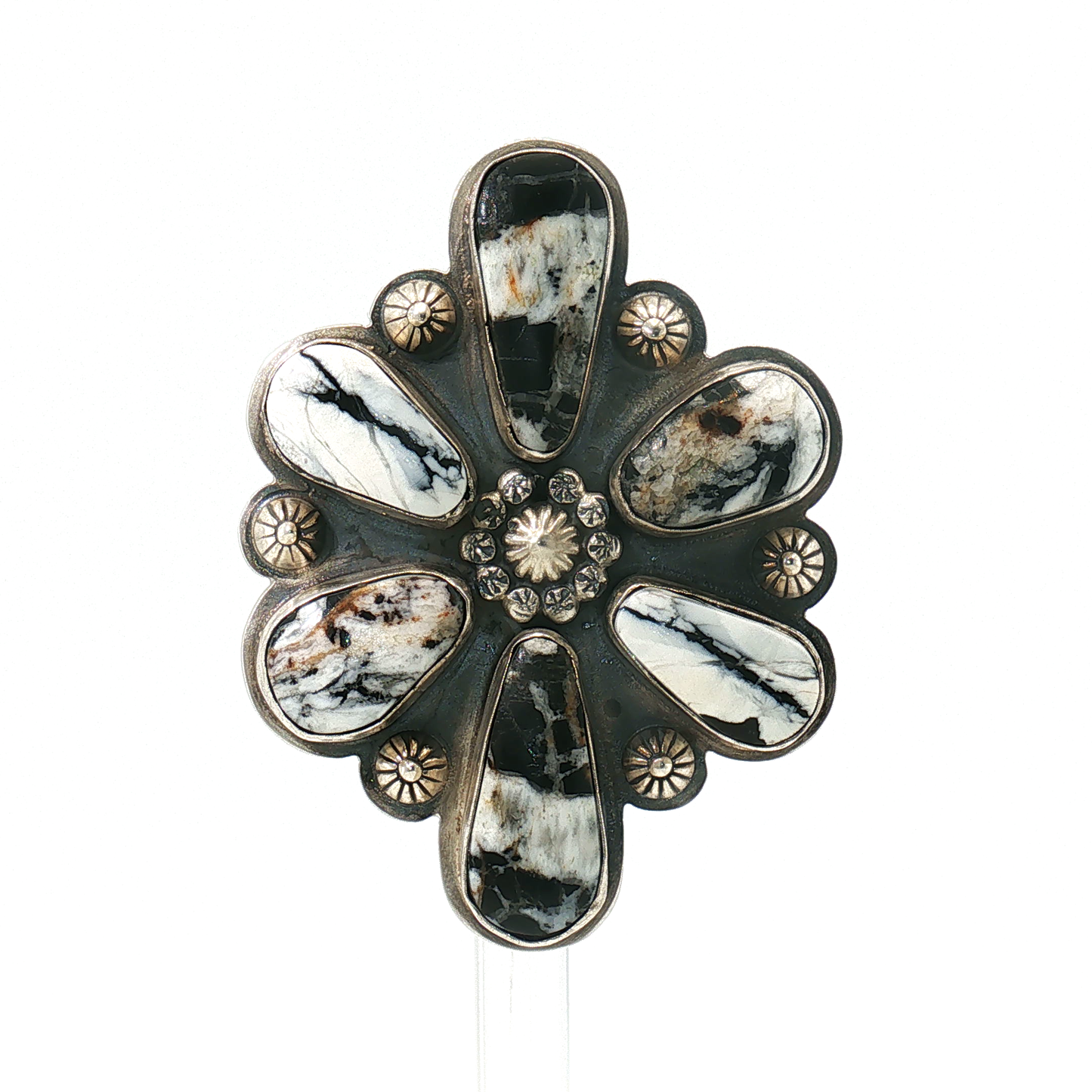 White Buffalo Cluster Ring- Adjustable