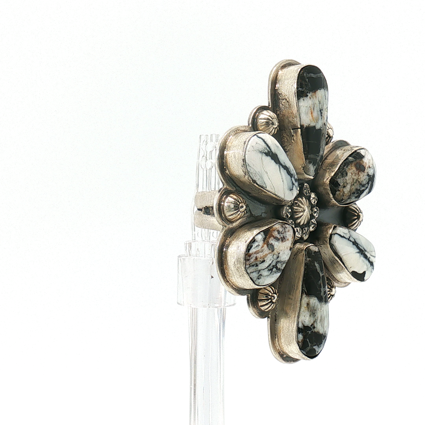 White Buffalo Cluster Ring- Adjustable
