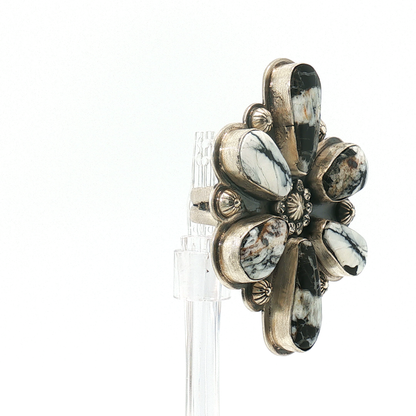 White Buffalo Cluster Ring- Adjustable