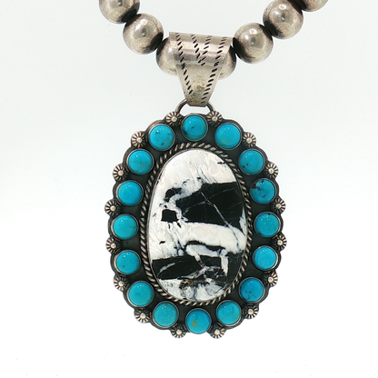 White Buffalo & Sleeping Beauty Pendant
