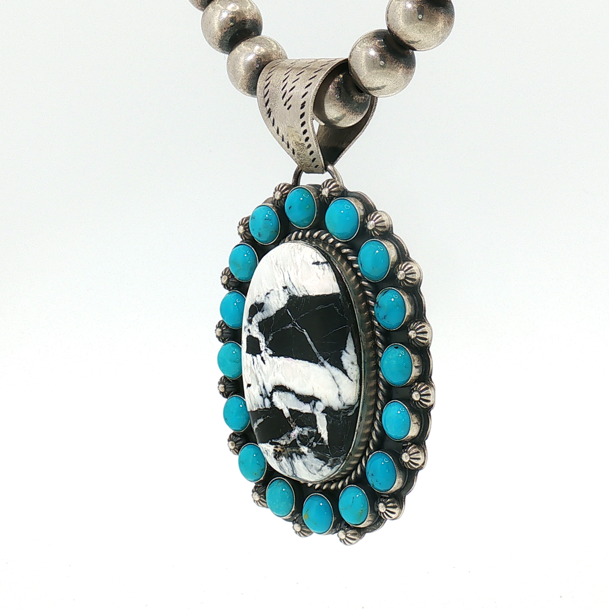 White Buffalo & Sleeping Beauty Pendant