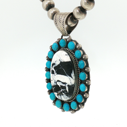 White Buffalo & Sleeping Beauty Pendant