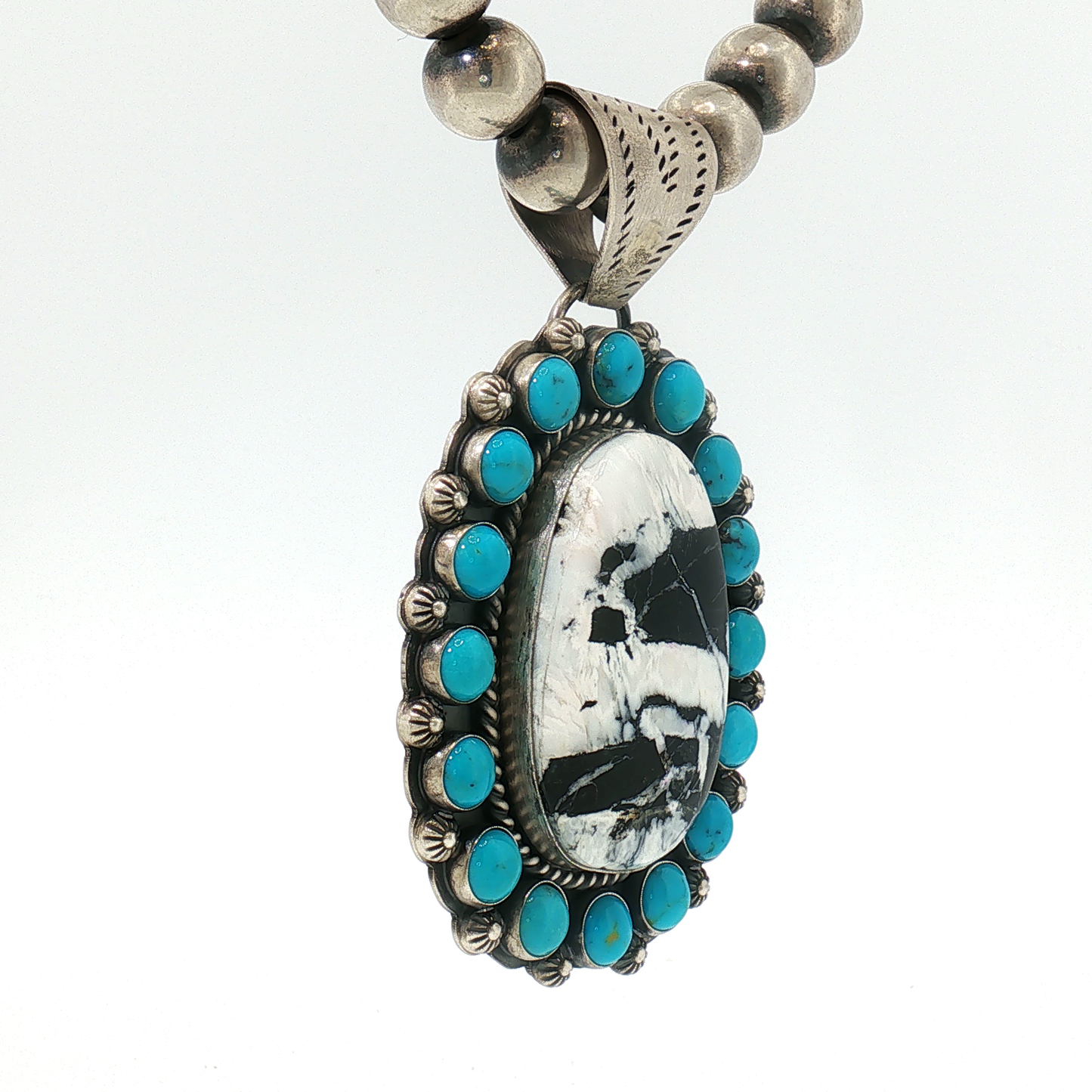 White Buffalo & Sleeping Beauty Pendant