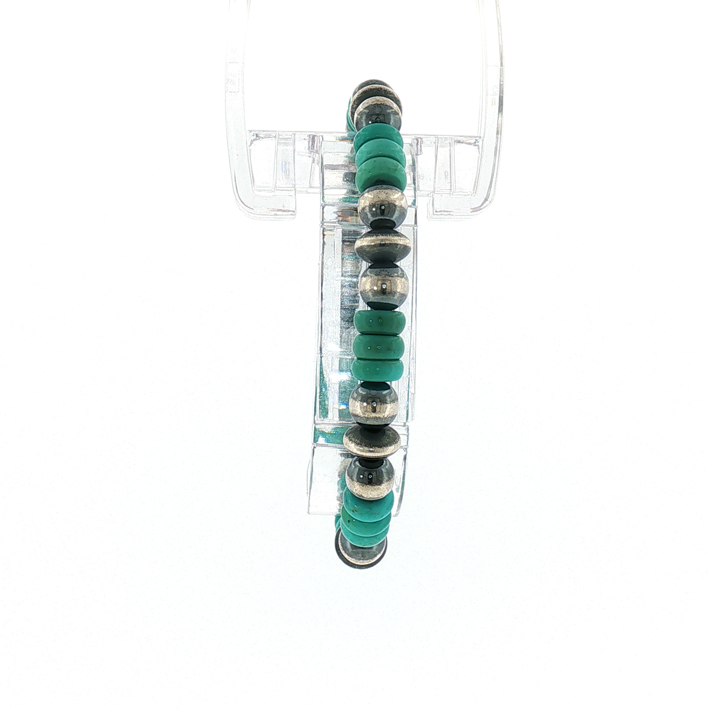 Turquoise & Pearl Stretch Bracelet