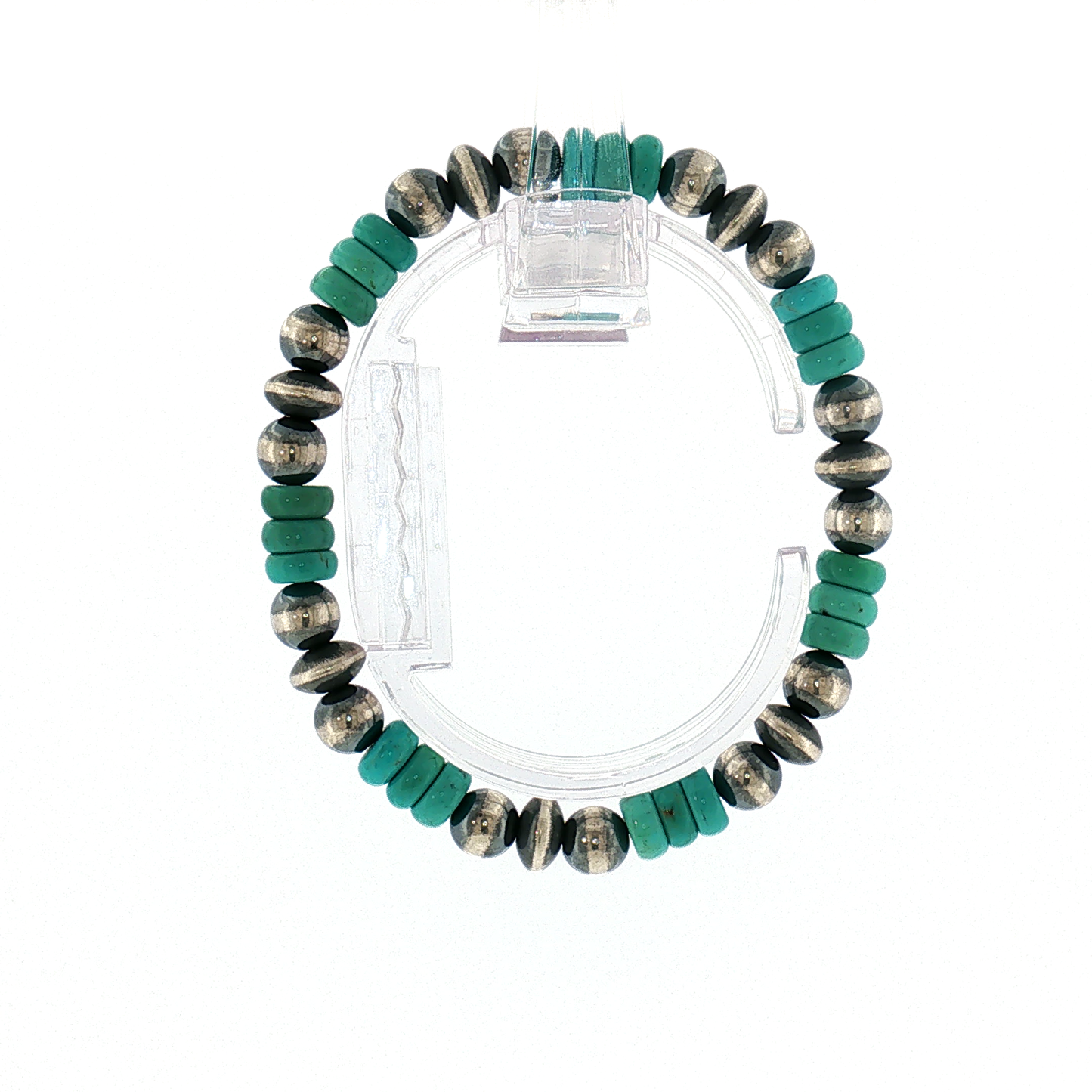 Turquoise & Pearl Stretch Bracelet
