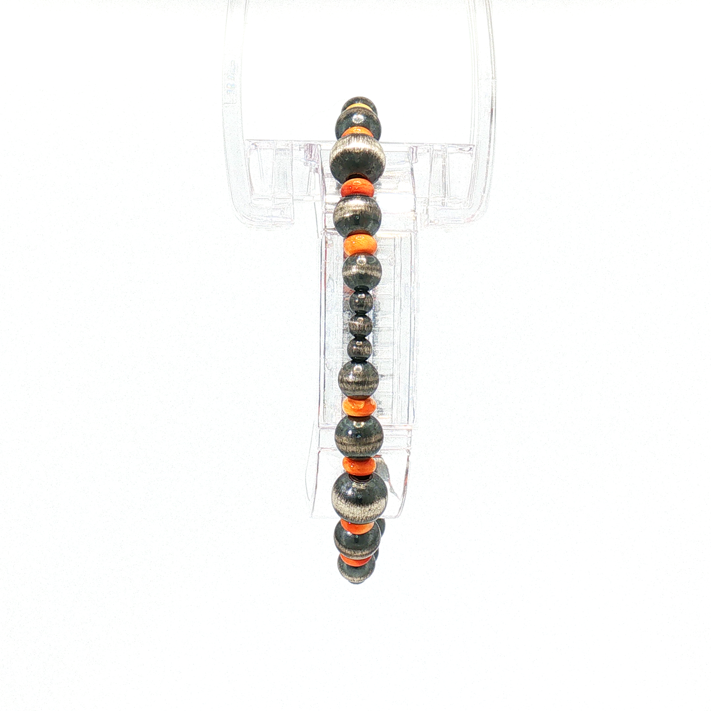 Orange Spiny & Pearl Stretch Bracelet