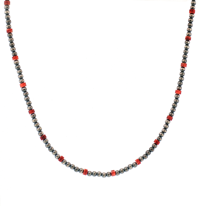 Red Spiny and 4mm Pearl Necklace