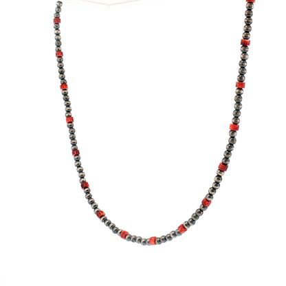 Red Spiny and 4mm Pearl Necklace