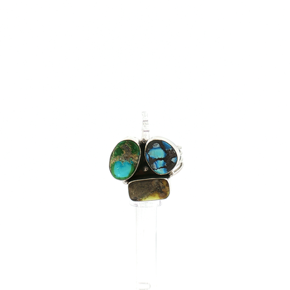 Three Stone Mixed Mine Ring- 8
