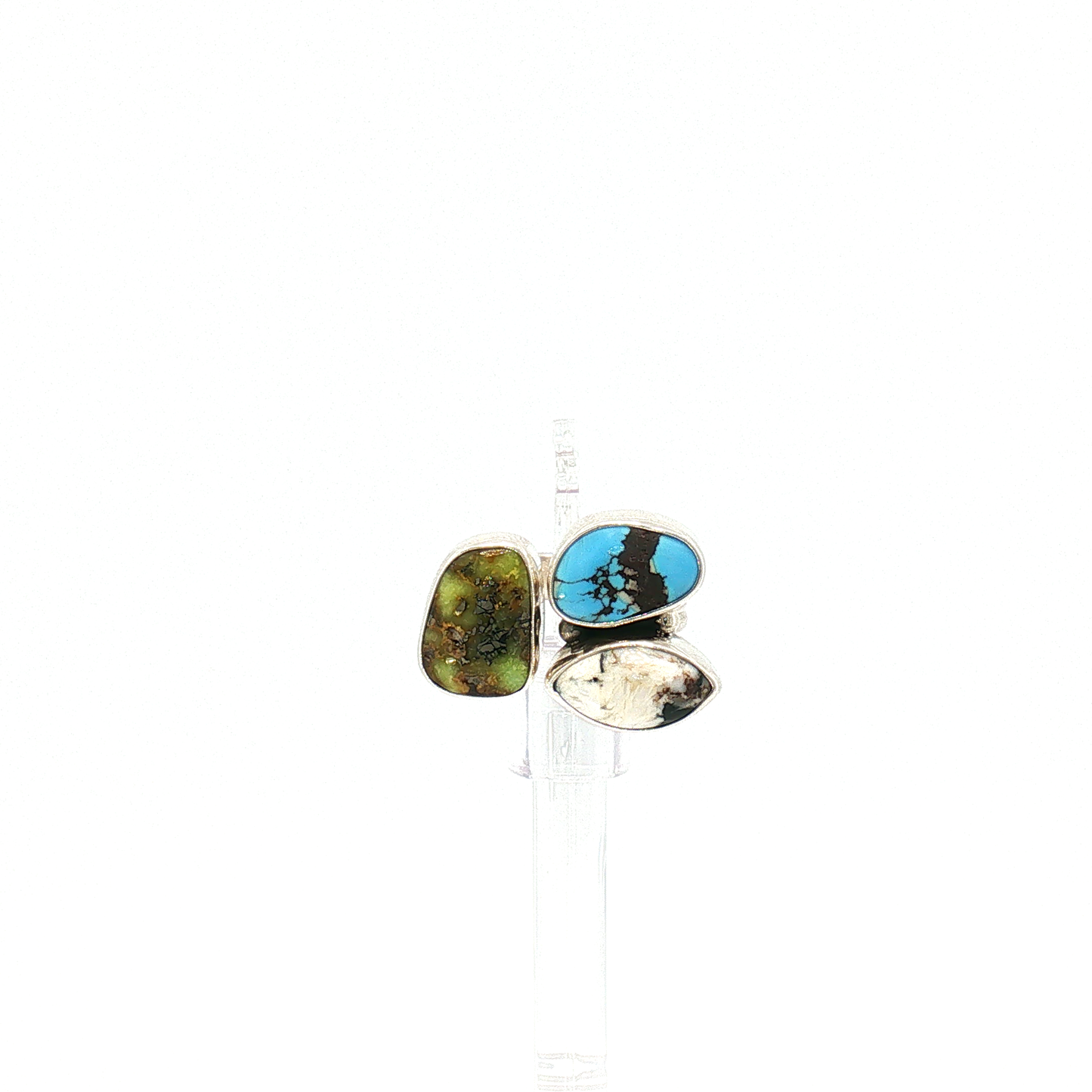 Three Stone Mixed Mine Ring Adjustable
