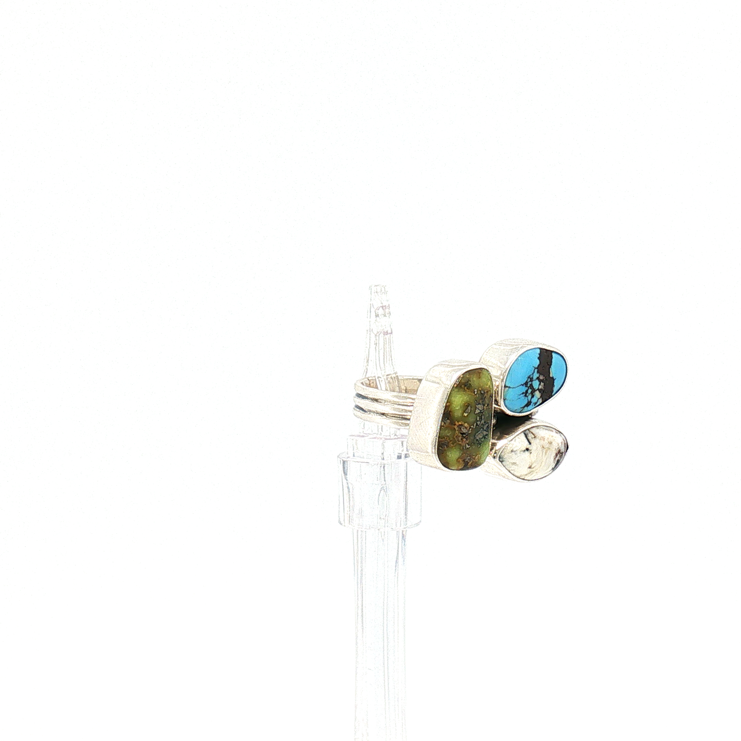 Three Stone Mixed Mine Ring Adjustable