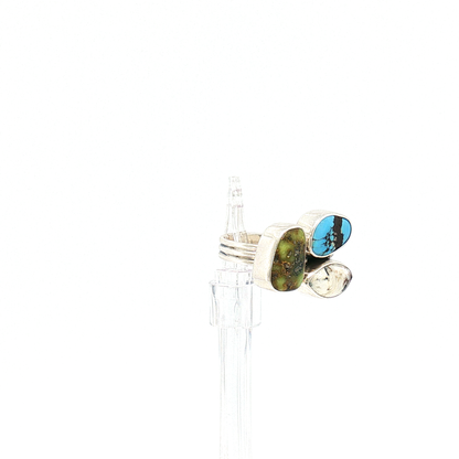 Three Stone Mixed Mine Ring Adjustable