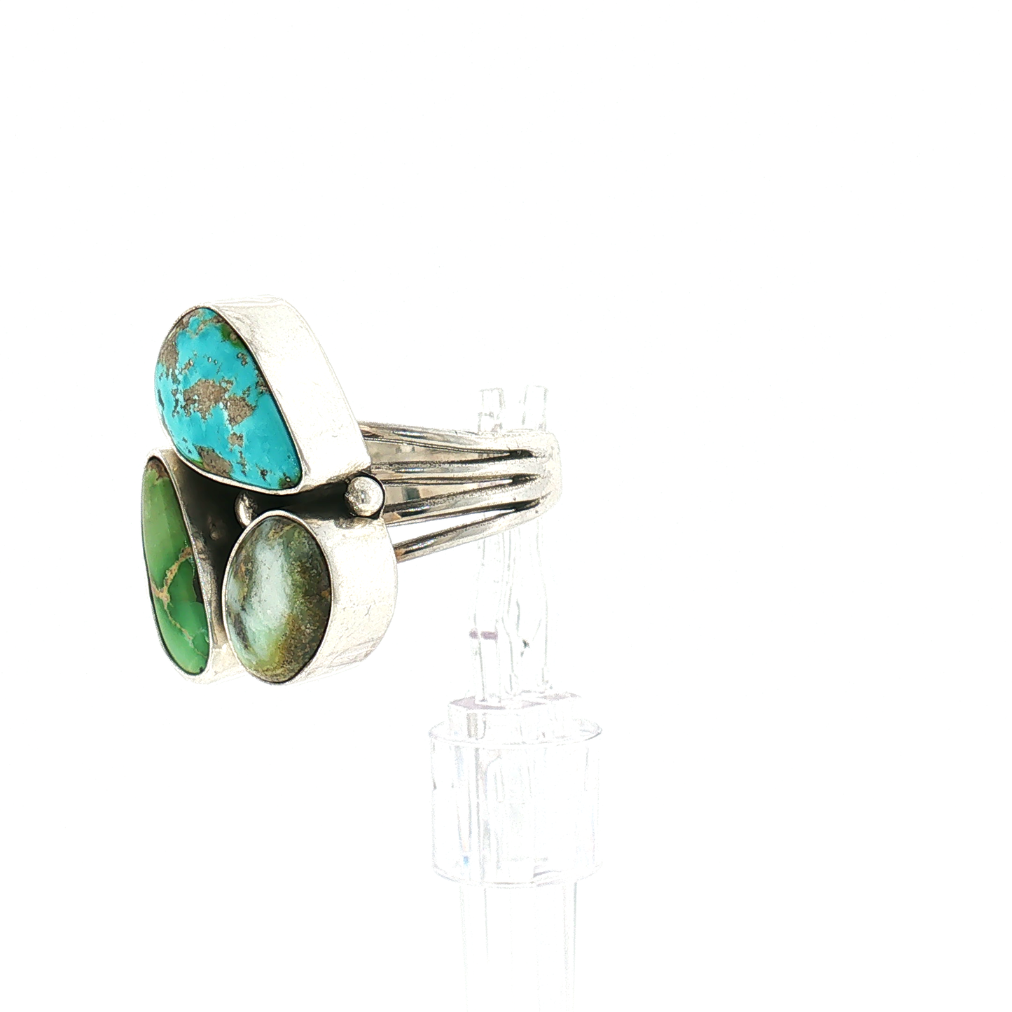 Three Stone Mixed Mine Ring- Size 7