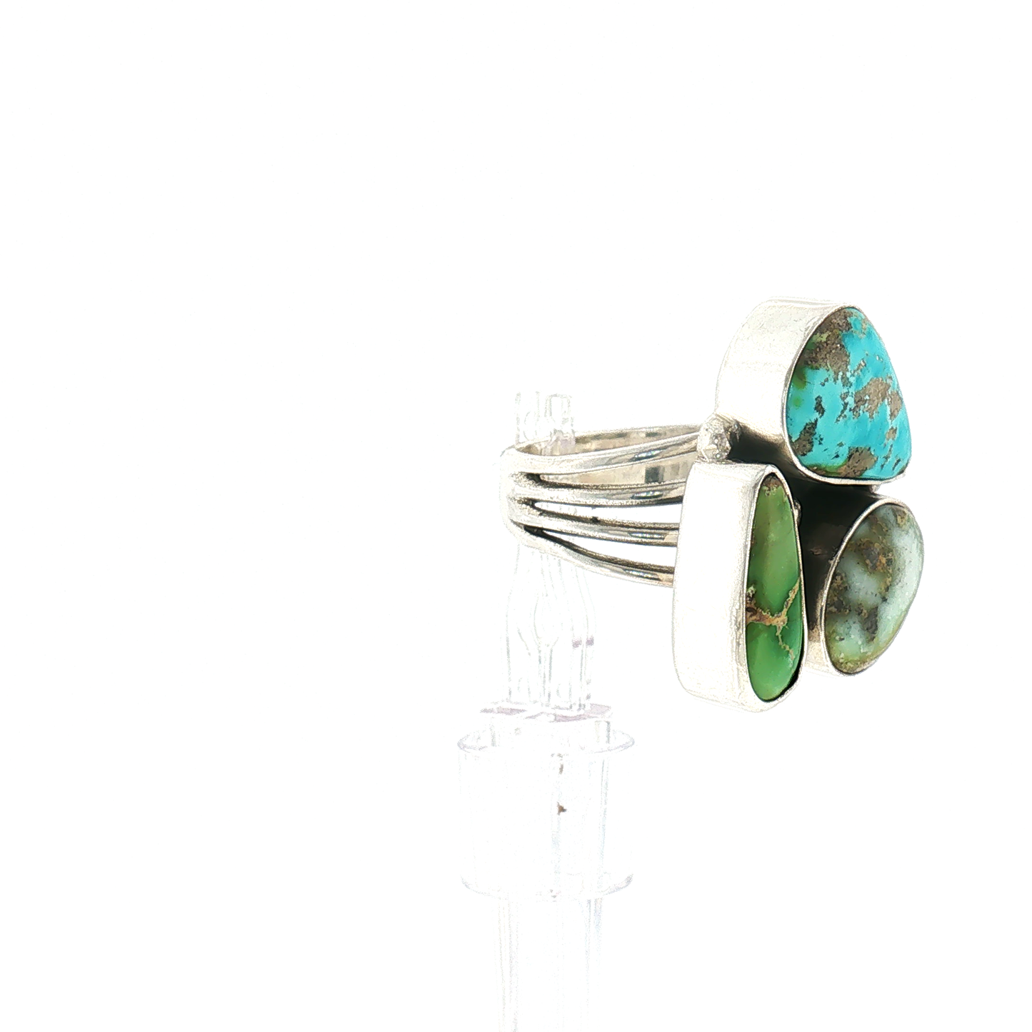 Three Stone Mixed Mine Ring- Size 7