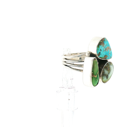 Three Stone Mixed Mine Ring- Size 7