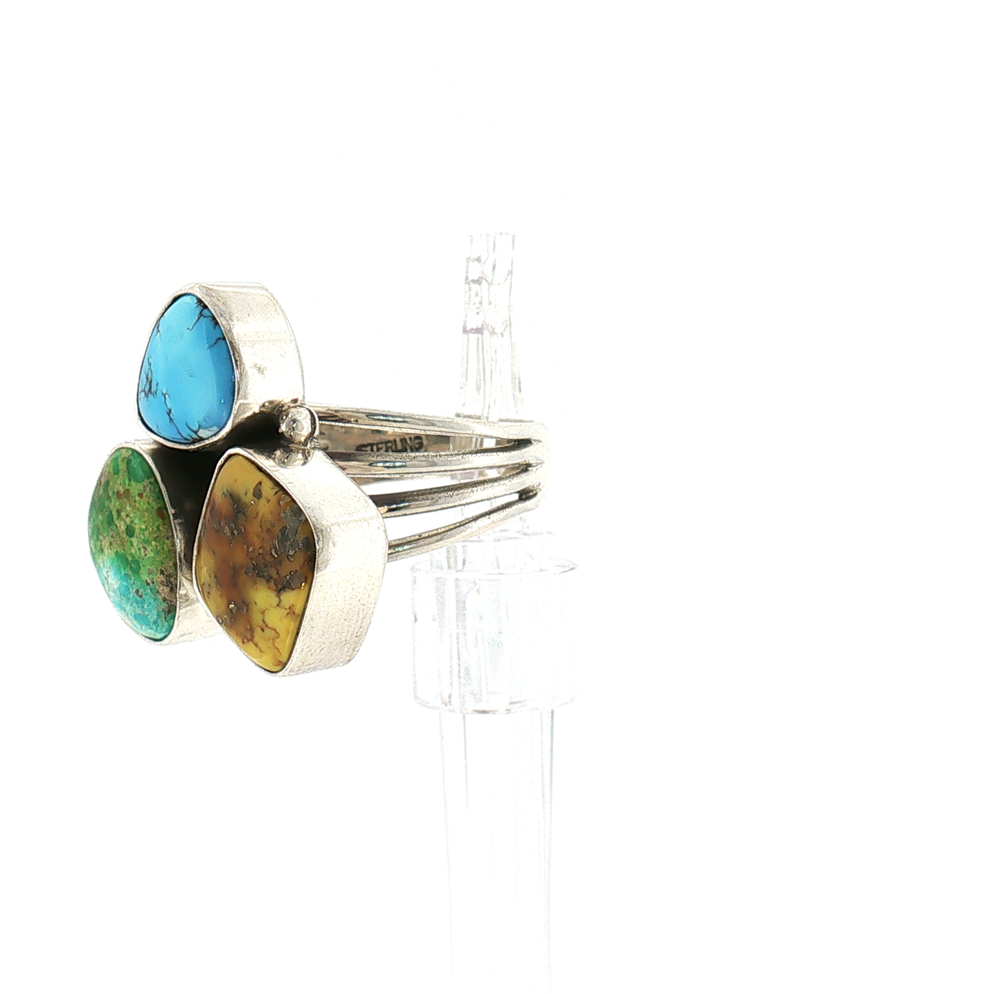 Three Stone Mixed Mine Ring- Size 10