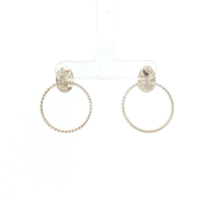 Turquoise Stone Hoop Earrings