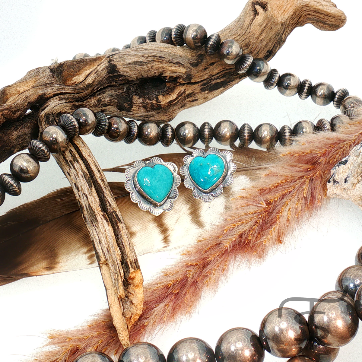 Federico Turquoise Heart Earrings