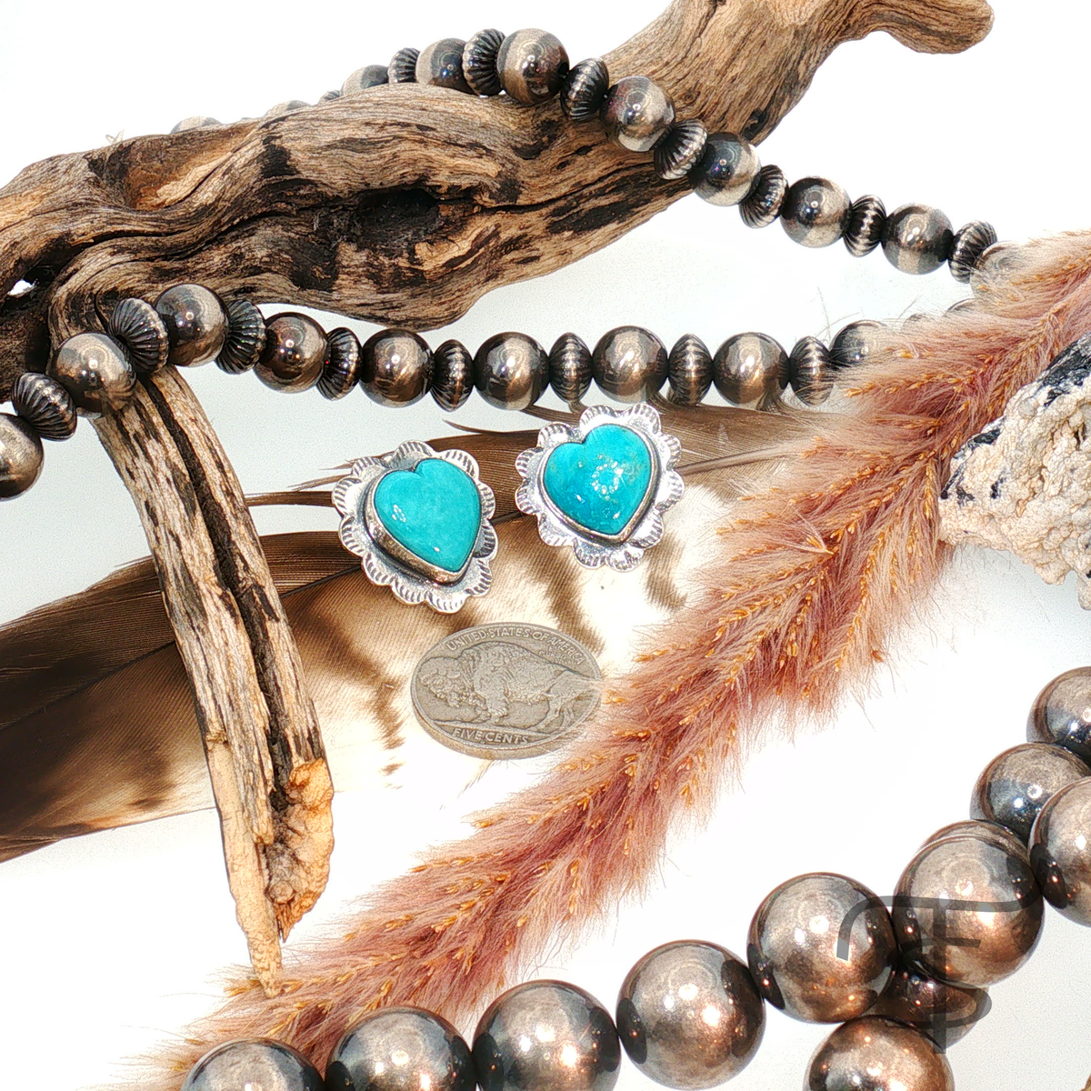 Federico Turquoise Heart Earrings