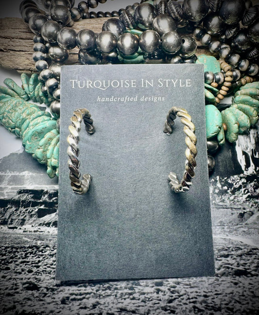 Sterling Twisted Hoops by Elaine Tahe