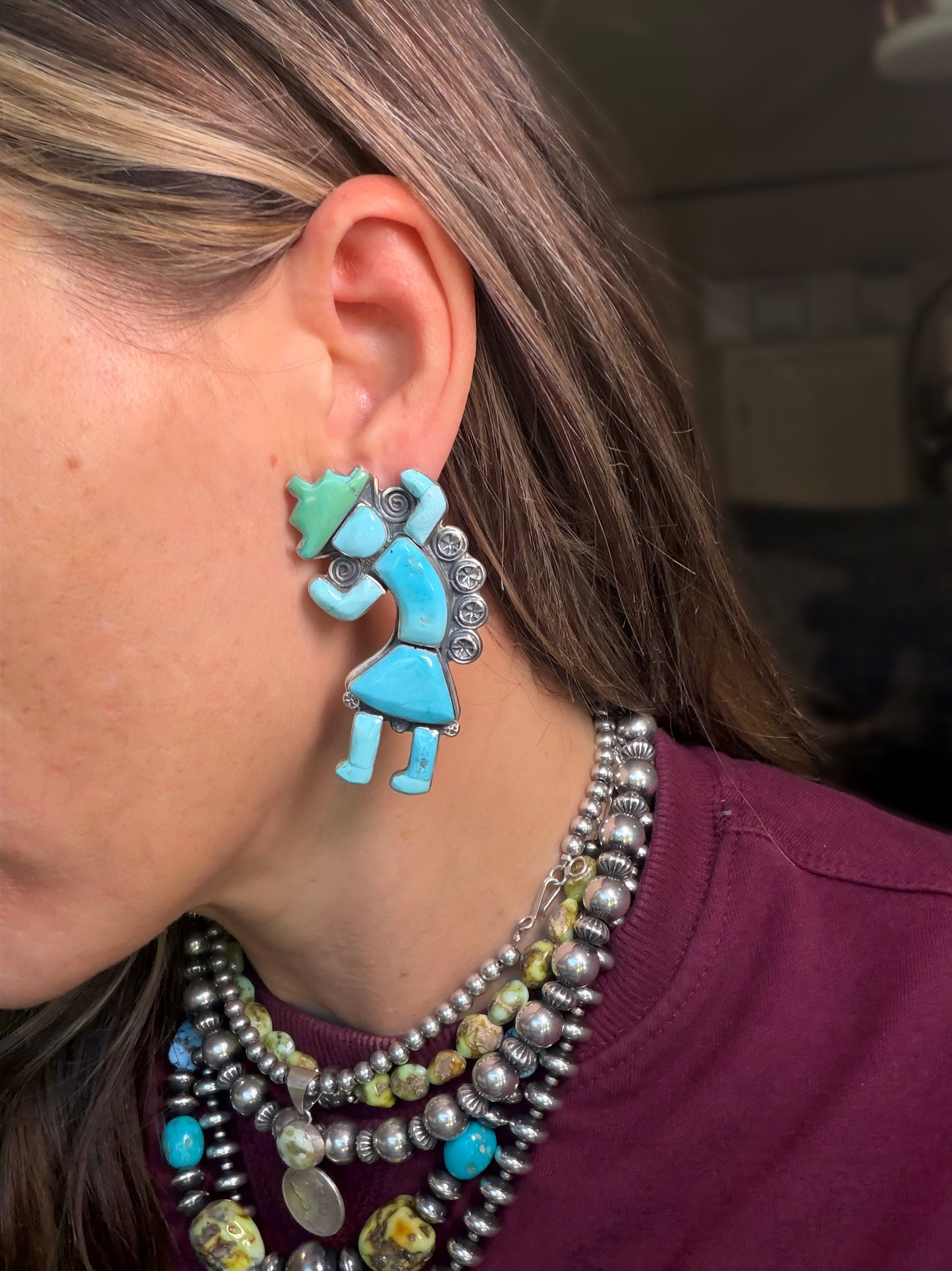 Federico Sleeping Beauty Turquoise Dancer Earrings