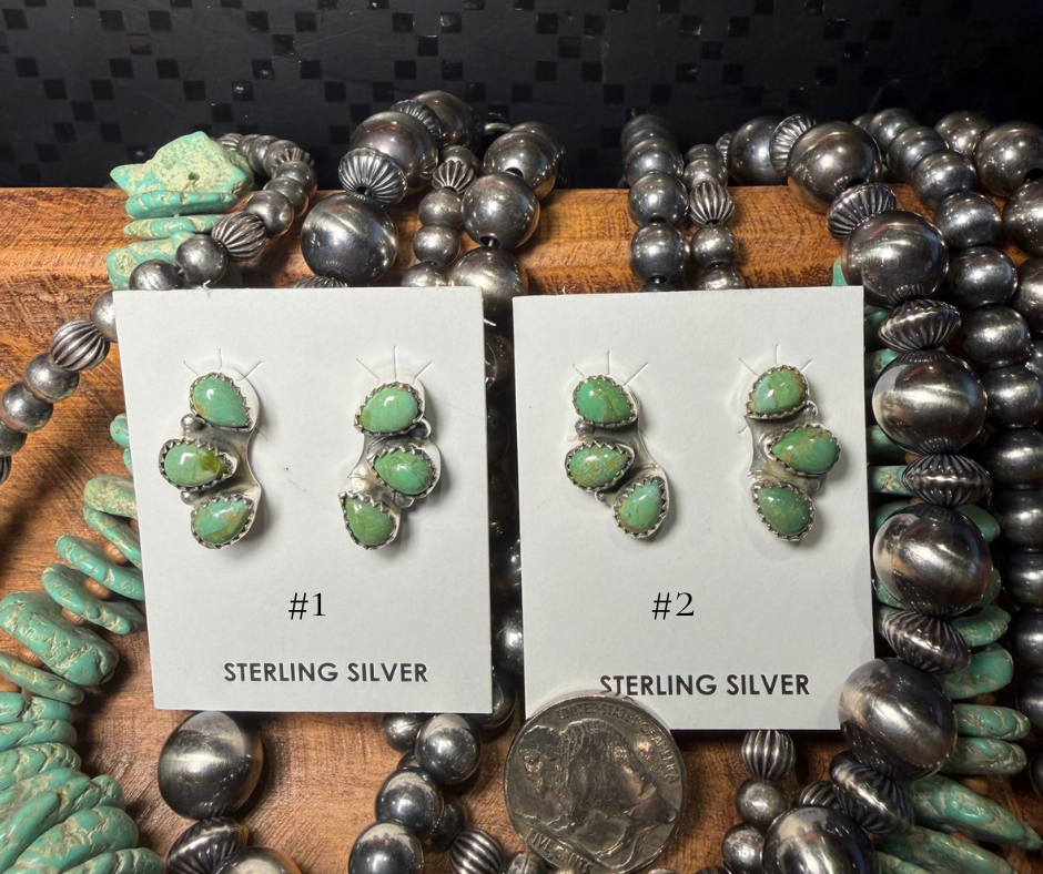 Thunder Creek Three Stone Studs- Multiple Available