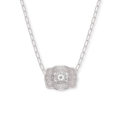 SpurWest Original Mini Buckle Necklace- Silver Amelia Rose