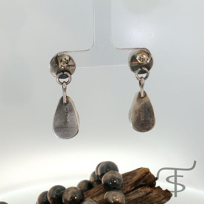 Turquoise and White Buffalo Drop Earings
