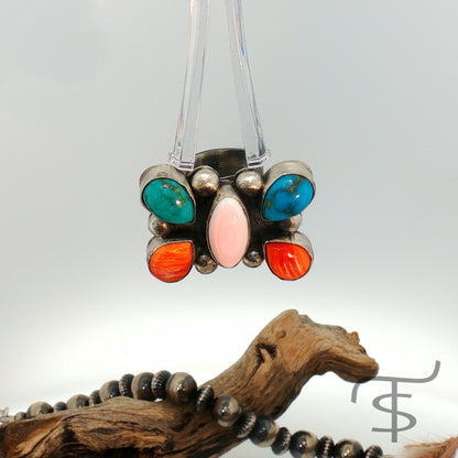 Adjustable Multistone Butterfly Ring