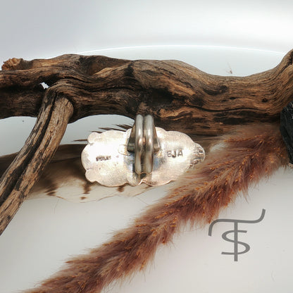 Golden Hills and Red Spiny Two Stone Ring