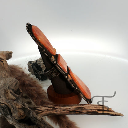 Orange Spiny Stoplight Crawler Ring, sz 8