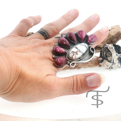 Wildhorse and Purple Half Sunburst Ring